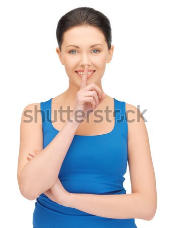 woman making a hush gesture Stock photo © dolgachov