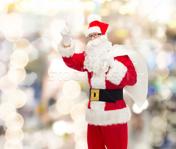 Człowiek kostium Święty mikołaj worek christmas wakacje Zdjęcia stock © dolgachov