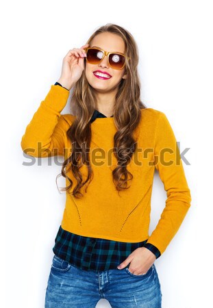 Feliz muchacha adolescente casual ropa personas Foto stock © dolgachov