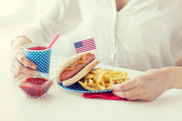 Foto stock: Mulher · alimentação · férias