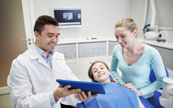 [[stock_photo]]: Dentiste · fille · mère · personnes