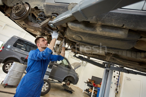 Mechaniker Mann Auto Workshop Service Stock foto © dolgachov