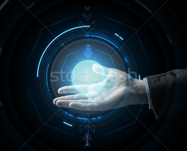 Geschäftsmann Hand Projektion Geschäftsleute Zukunft Stock foto © dolgachov