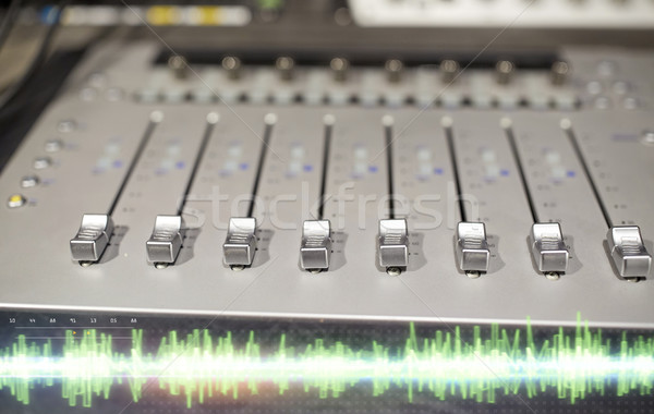 music mixing console at sound recording studio Stock photo © dolgachov