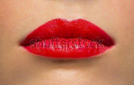 Lábios boca mulher batom vermelho beleza compensar Foto stock © dolgachov