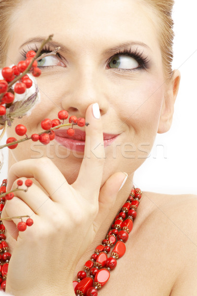 Stock photo: red ashberry girl