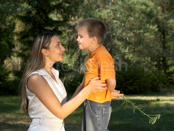 Gentleman weinig verrassend moeder familie liefde Stockfoto © dolgachov