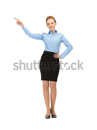 stewardess making greeting gesture Stock photo © dolgachov