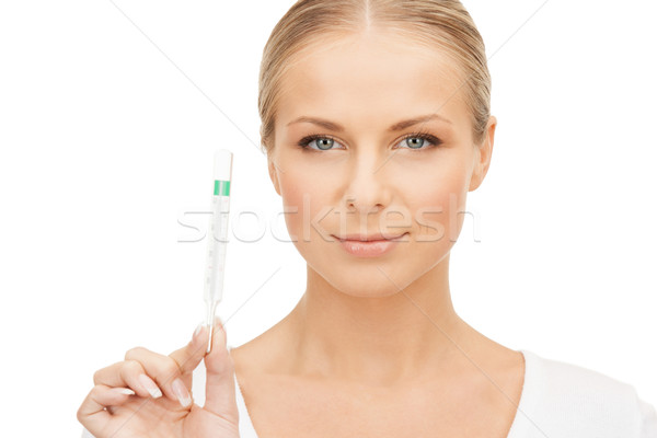 Homme médecin thermomètre photos femme [[stock_photo]] © dolgachov