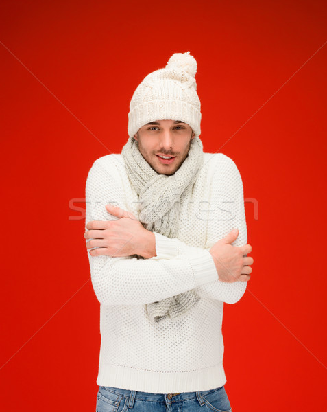Foto d'archivio: Uomo · caldo · maglione · Hat · sciarpa · Natale
