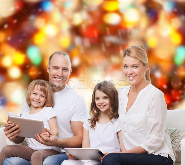 happy family with tablet pc computers Stock photo © dolgachov