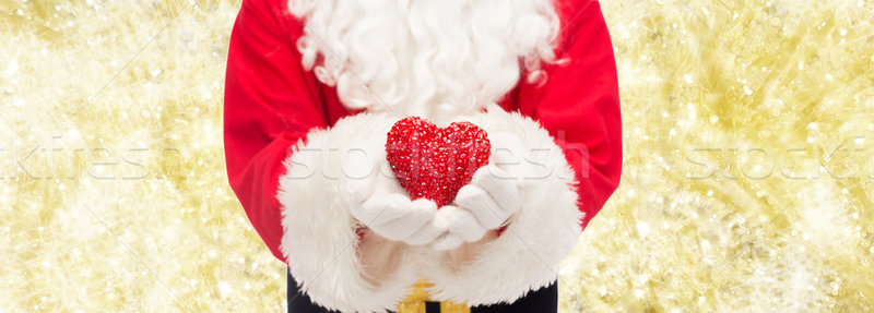 Stock photo: close up of santa claus with heart shape