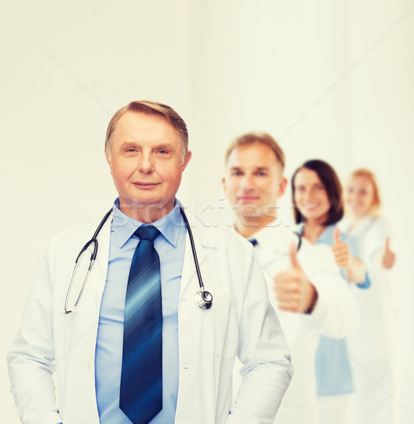 Stock foto: Lächelnd · Arzt · Professor · Stethoskop · Gesundheitswesen · Medizin