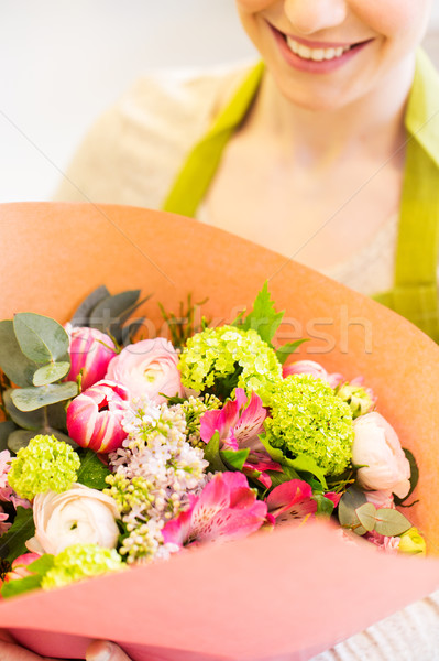 Kobieta kwiaciarnia ludzi działalności Zdjęcia stock © dolgachov