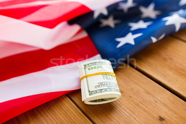 Stockfoto: Amerikaanse · vlag · dollar · cash · geld · budget