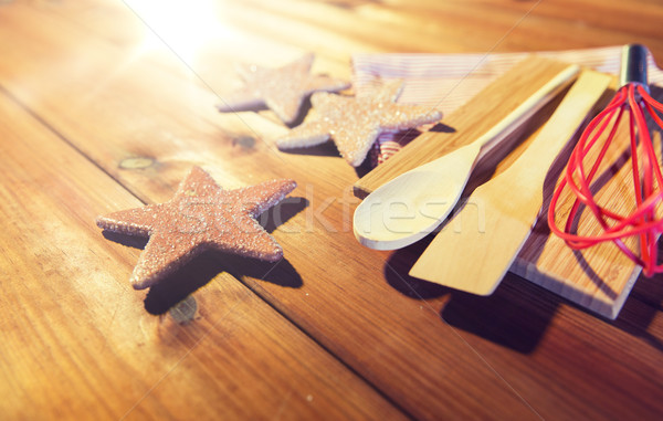 Stockfoto: Peperkoek · keukengerei · ingesteld · koken