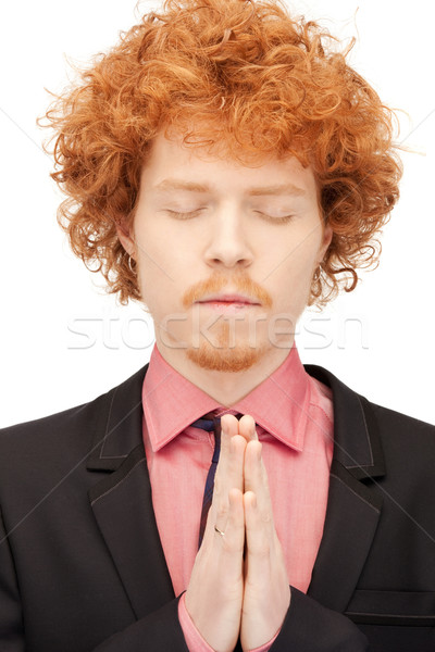 Oração empresário brilhante retrato quadro Foto stock © dolgachov