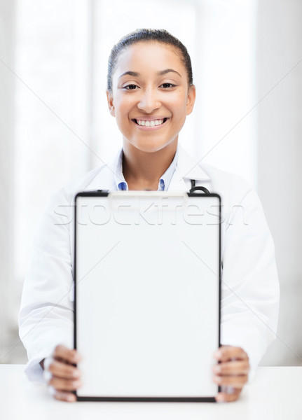 Foto stock: Médico · prescrição · médico · feminino · estetoscópio