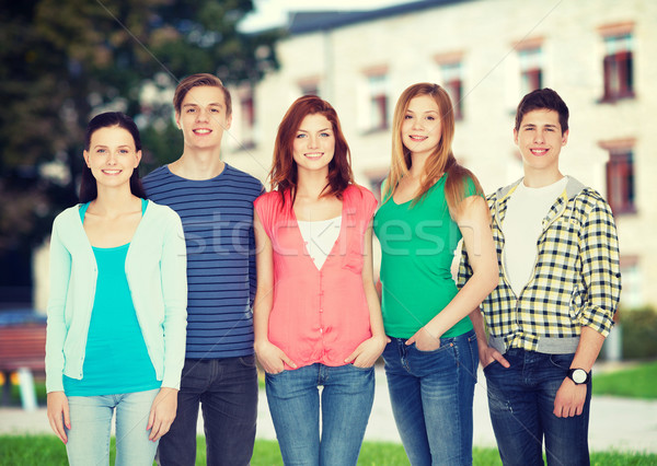 Stock foto: Gruppe · lächelnd · Studenten · stehen · Bildung · Menschen