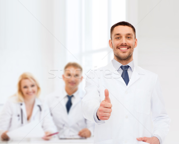 Foto stock: Sonriendo · doctor · de · sexo · masculino · salud · profesión