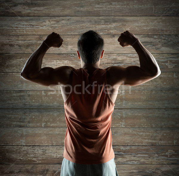Foto stock: Moço · musculação · bíceps · esportes · fitness