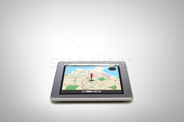 Táblagép GPS térkép képernyő technológia navigáció Stock fotó © dolgachov