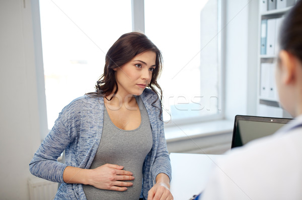 Jinekolog doktor hamile kadın hastane gebelik jinekoloji Stok fotoğraf © dolgachov
