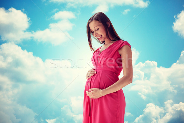 Boldog terhes nő nagy pocak terhesség anyaság Stock fotó © dolgachov