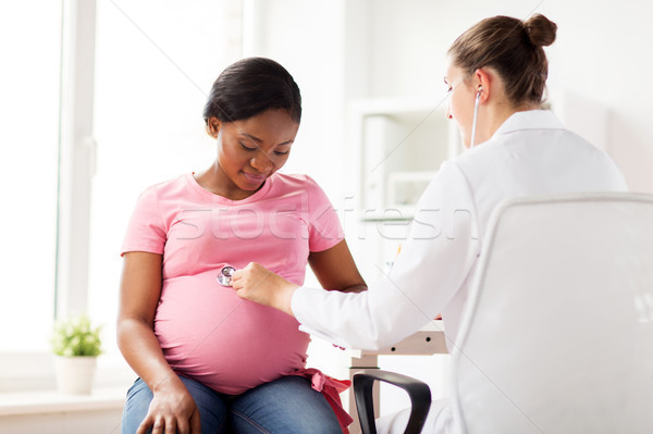 Nőgyógyász orvos terhes nő kórház terhesség gyógyszer Stock fotó © dolgachov