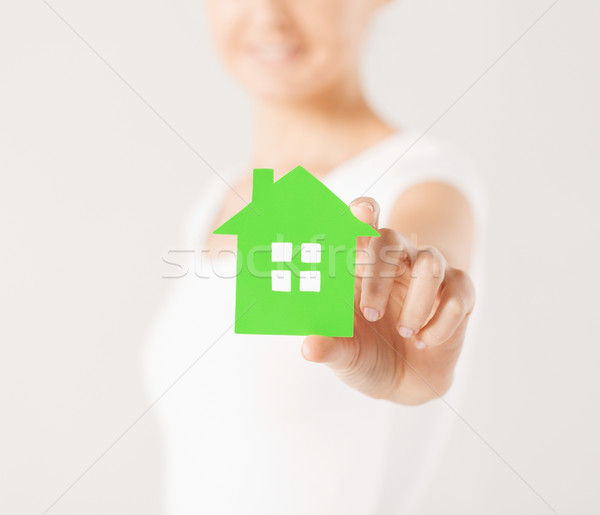 woman hands holding green house Stock photo © dolgachov