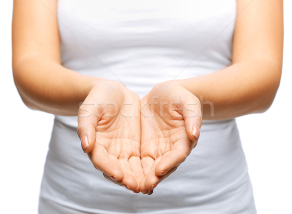 womans cupped hands Stock photo © dolgachov