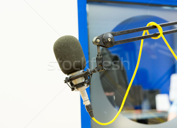 Stock fotó: Mikrofon · zenei · stúdió · rádió · állomás · technológia · elektronika