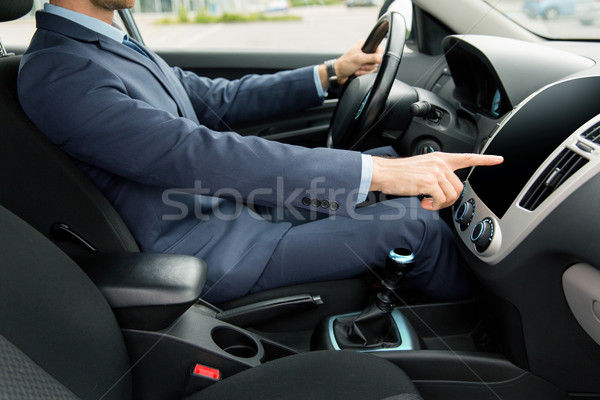 Młody człowiek garnitur jazdy samochodu transportu Zdjęcia stock © dolgachov