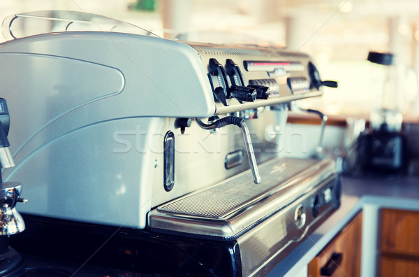 close up of coffee machine at bar or restaurant Stock photo © dolgachov