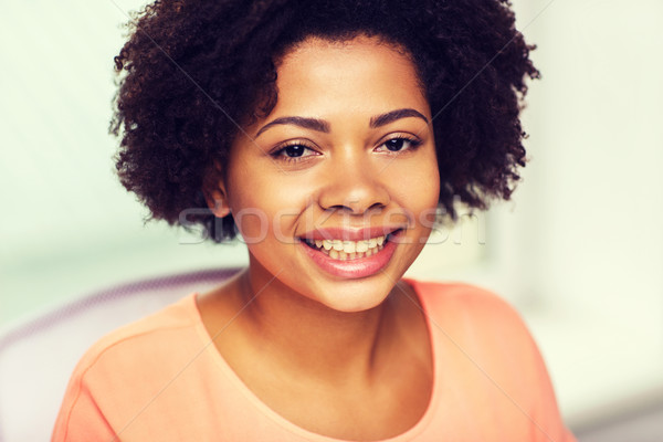 happy african american young woman face Stock photo © dolgachov