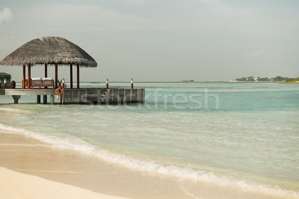 patio or terrace with canopy on beach sea shore Stock photo © dolgachov
