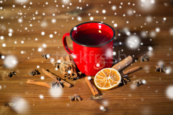 茶碗 スパイス 木製のテーブル クリスマス 休日 ストックフォト © dolgachov
