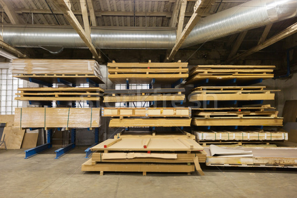 boards storing at woodworking factory warehouse Stock photo © dolgachov