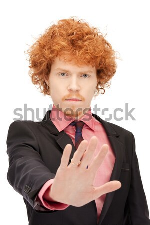 Man stoppen gebaar heldere foto Stockfoto © dolgachov