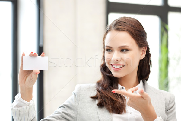 woman with business card Stock photo © dolgachov