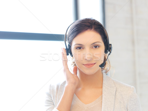 Amistoso femenino línea de ayuda operador brillante Foto Foto stock © dolgachov