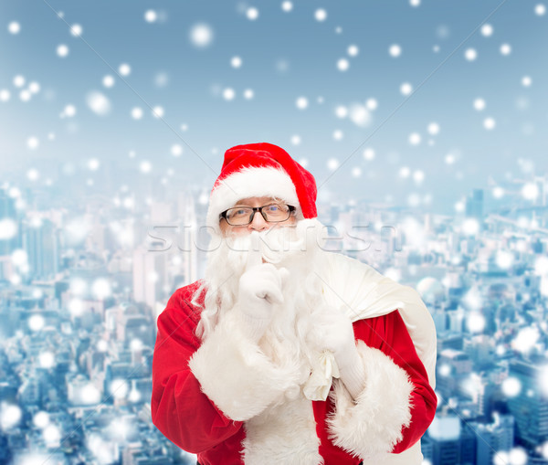 Foto stock: Homem · traje · papai · noel · saco · natal · férias