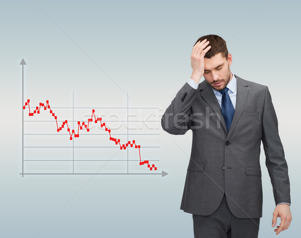 businessman over forex graph going down Stock photo © dolgachov