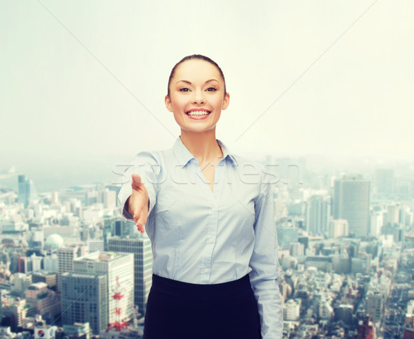 Mujer de negocios mano listo apretón de manos negocios Foto stock © dolgachov
