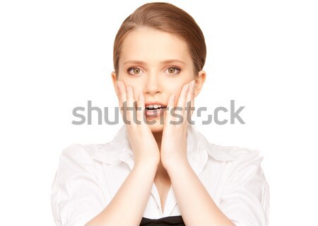 Meglepődött tinilány fényes kép arc nő Stock fotó © dolgachov