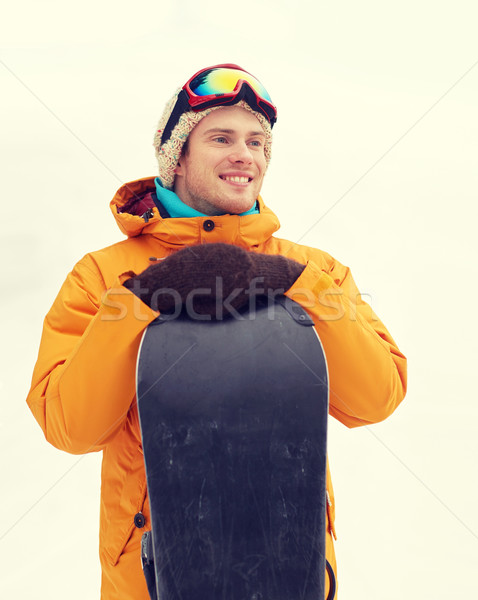 Glücklich junger Mann Skibrille Freien Winter Freizeit Stock foto © dolgachov