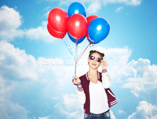 Heureux adolescente hélium ballons personnes adolescents [[stock_photo]] © dolgachov