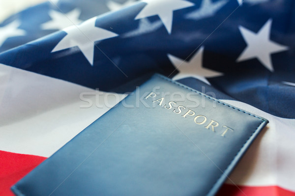 Amerykańską flagę paszport obywatelstwo nacjonalizm niebieski Zdjęcia stock © dolgachov
