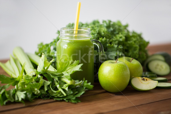 кувшин зеленый сока овощей Сток-фото © dolgachov