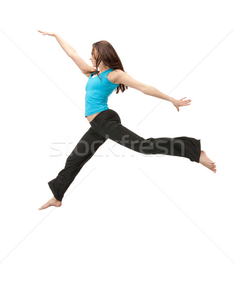 jumping sporty girl Stock photo © dolgachov